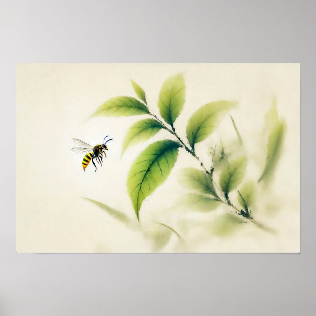 Tinta chinesa na Poster da ramificação (Frente)