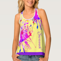 Tinta colorida divertida e notas de música no YEL