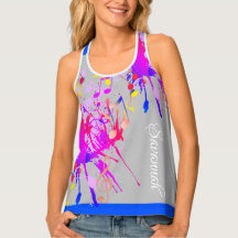 Tinta colorida divertida e notas musicais nas CINZ