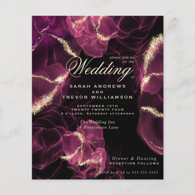 Tinta de Álcool Crimson Berry de Casamento Orçamen (Frente)