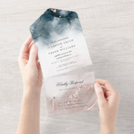 Tinta de Álcool Moderna Elegante Dourada Blush Azu