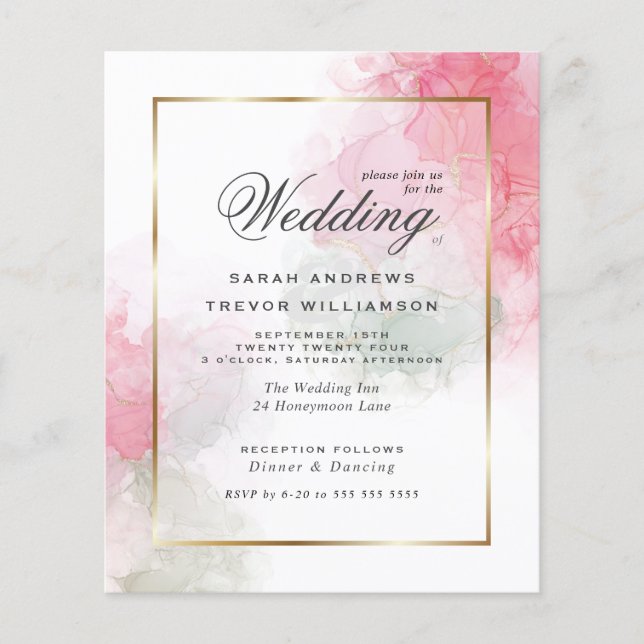 Tinta de Álcool Rosa-Rosa do Sage de Casamento Orç (Frente)