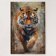 Tinta de um quebra-cabeça de tigre