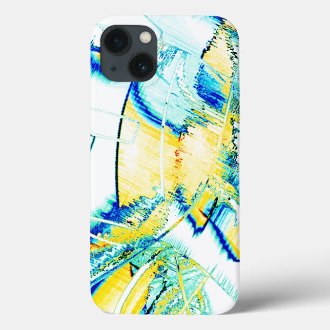 Tinta deslizada no, imagem com manchas azul ciano  (Verso)