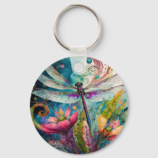 Tinta e Caneta Chaveiro de Dragonfly (Frente)