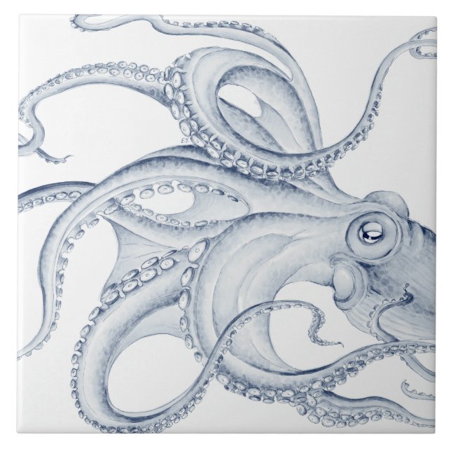 Tinta Kraken de Octopus Cephalopod Azul (Frente)