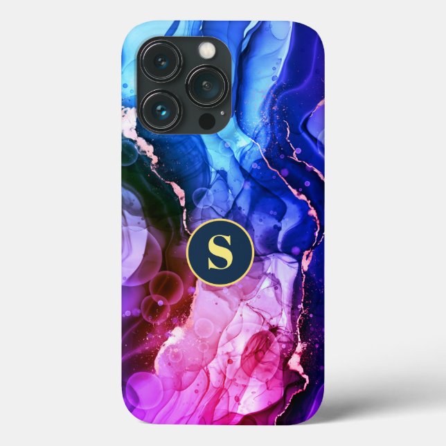 Tinta Líquida Azul, Roxo E Violeta Vermelha, Monog (Verso)