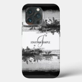 Tinta Preta | Monograma de Abstrato de Aquarela Pr