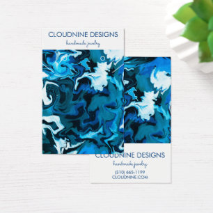 Tintas Azuis Brilhantes Enrolando Colar Joias