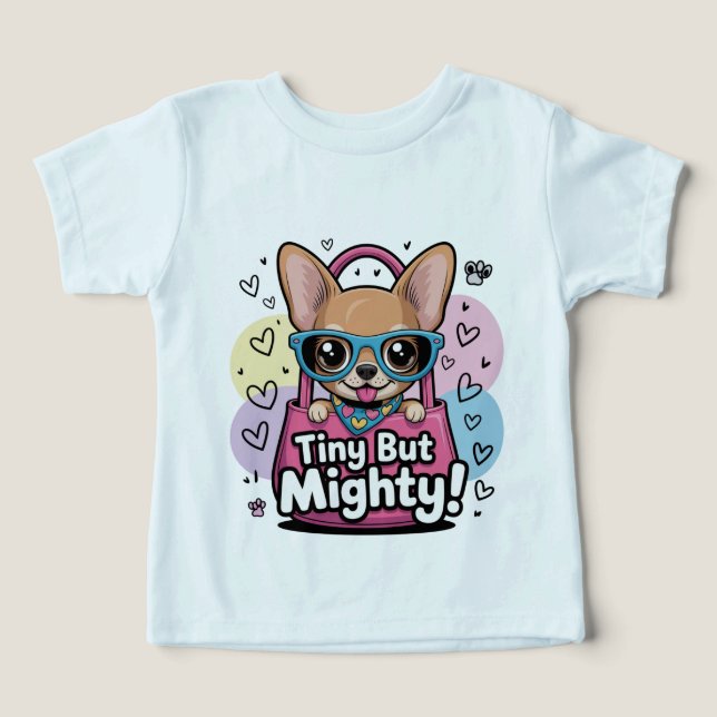 Tiny but Mighty Chihuahua  Toddler Tops & T-Shirts (Design frontal)