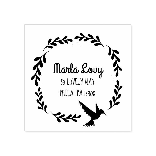 TINY VINES HUMMINGBIRD Endereço Carimbo (Impressão)