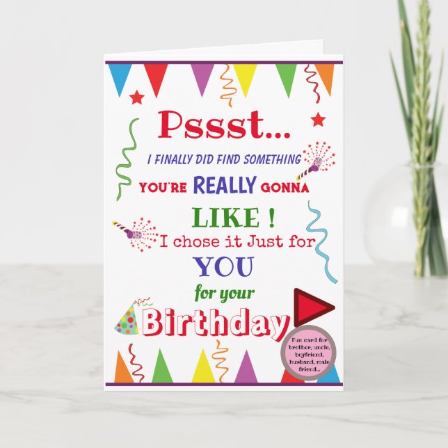 Tio-irmão malvado e arrogante cartão para macho (Frente)