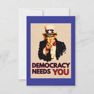 Tio Sam, a democracia precisa de você.