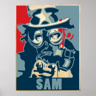 Tio Sam Gas Mask Poster