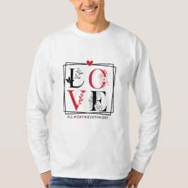 Típica do Amor Camiseta de Folga Longa dos Homens