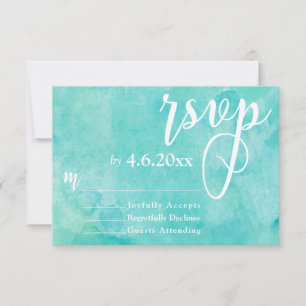 Típica Elegante Turquesa Watercolor RSVP