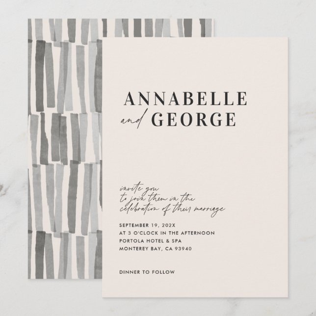 Típica mínima elegante moderna, preto e branco (Frente/Verso)