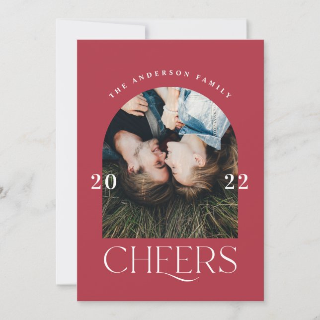 Típica moderna elegante de moda vermelha de natal (Frente)