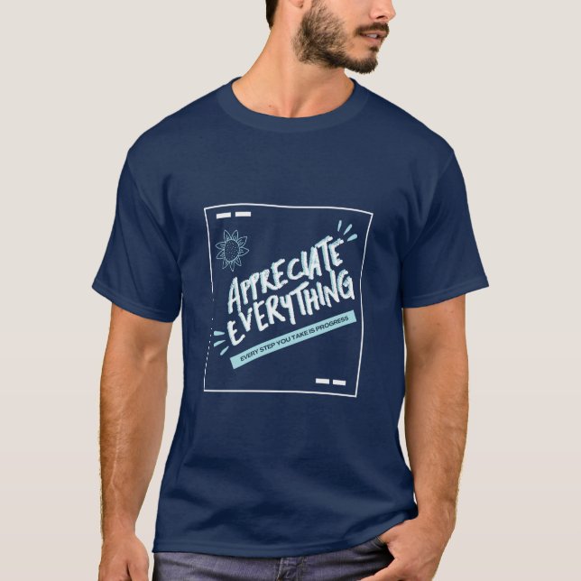 Típica Moderna Simples Azul Escuro - Camisa T (Frente)