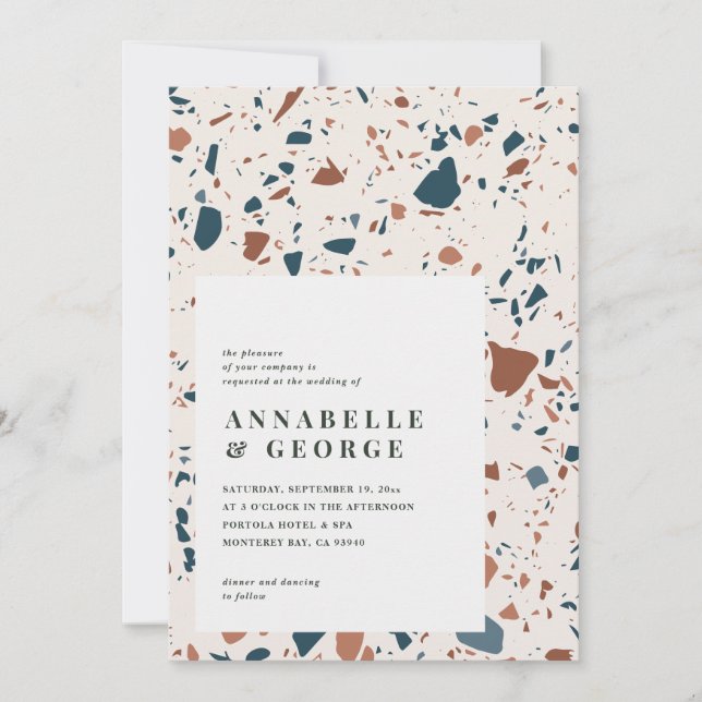 Típica russa terrazzo teracotta azul moderno (Frente)