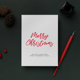 Típica vermelha moderna Cartão Feliz de Natal