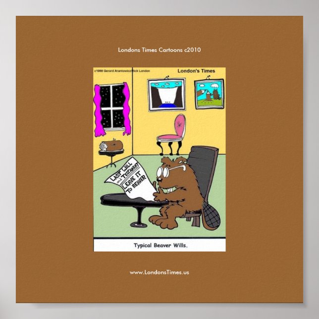 Típico castor selvagem Poster único engraçado (Frente)