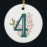 Tipo 4 enfeites de natal florais de Enneagram<br><div class="desc">Faça sua árvore um pouco mais bonito com um bonito,  floral,  design do boho!</div>