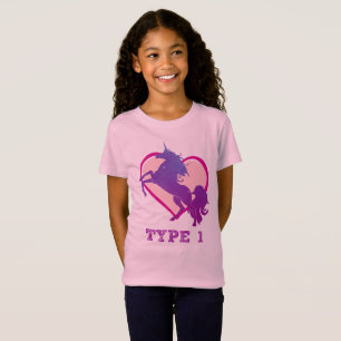 Tipo bonito da camisa do diabetes T dos miúdos -
