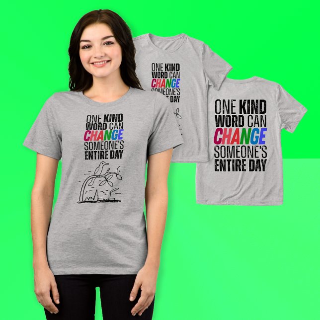 Tipo de empatia com Consciência Mental Anti-bullyi (Anti-Bullying_Mental_Health_Awareness_Tees_Empathy_Kindness_Quote_Shirt Front & Back Printed Tees)