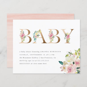 Tipo de Orçamento Chá de fraldas Dourado Floral