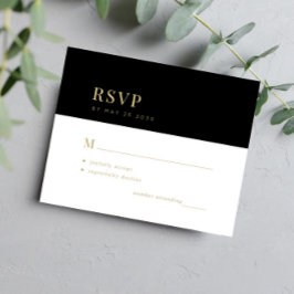 Tipo de ouro de orçamento Cartão RSVP de casamento