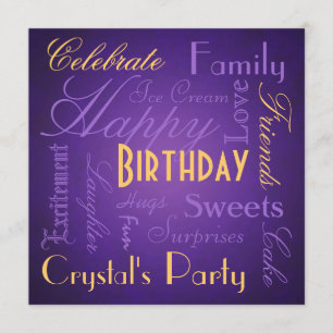 Tipo esclarecido convite do roxo da festa de