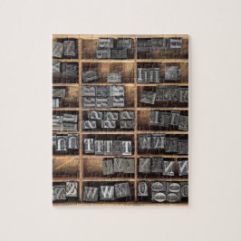 tipo quebra-cabeça do metal da tipografia