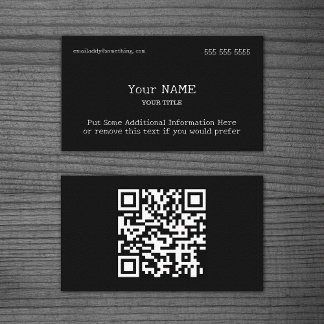 Tipo Tradicional Código QR Preto Cartão de visita
