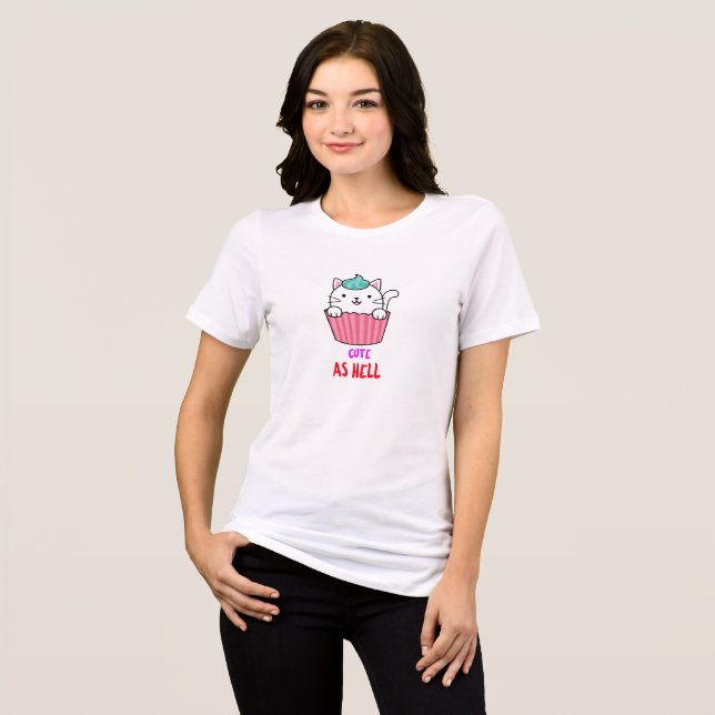 Tipografia Bonita como Inferno Cupcake de Gato (Frente Completa)