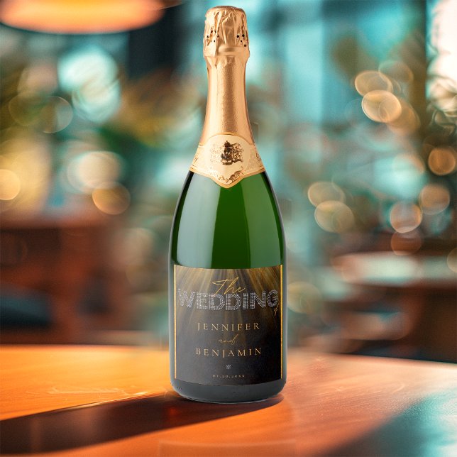 Tipografia Chic Preto e Dourado Casamento Luxuoso (Criador carregado)