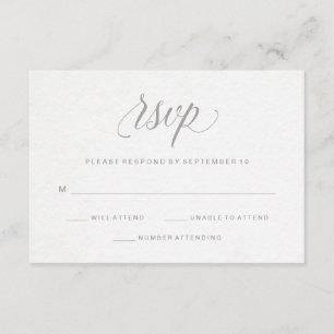 Tipografia cinzenta elegante no papel RSVP da