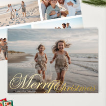 Tipografia Clássica a Ouro FIVE Foto Feliz Natal