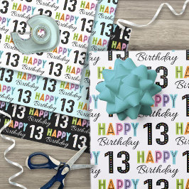 Tipografia Colorida de 13 Birthday