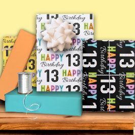 Tipografia Colorida de 13 Birthday