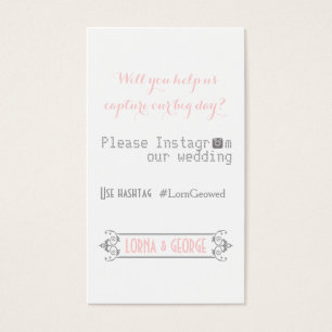 Tipografia com casamento do rosa do hashtag de