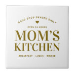Tipografia Cozinha da Mãe Personalizada<br><div class="desc">Tipografia Azulejo de cerâmica personalizada da cozinha da mãe</div>