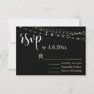 Tipografia Creme 30 em Preto com Luzes, RSVP