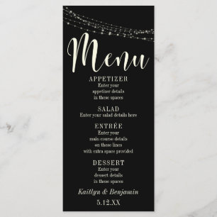 Tipografia Creme 30 em Preto, Cordas Leves, Menu