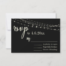 Tipografia Creme 32 no Preto com Luzes, RSVP