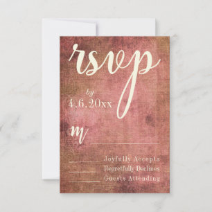 Tipografia da Vintage Russo Rosa & Burlap RSVP 2
