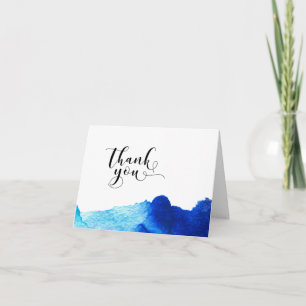 Tipografia de Agradecimento Casamento Azul Aquarel