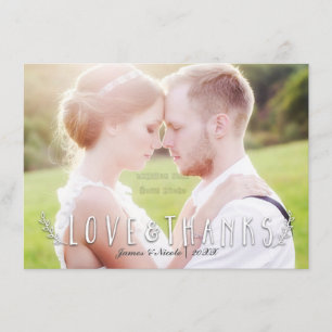 Típografia de AMOR & AGRADECIMENTO Carta de Foto F
