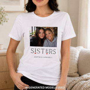 Tipografia de Coração de Irmãs Foto Branca