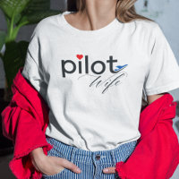 Tipografia de esposa piloto e avião simples, minim